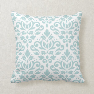 Verzeichnen Sie Enten-Ei-Blau Damast-Fahrwerkes Kissen