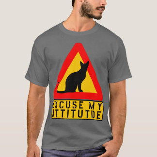 VERZEICHNEN SIE MEINE ATTITUDE KATZWARNFUNKZEICHEN T-Shirt