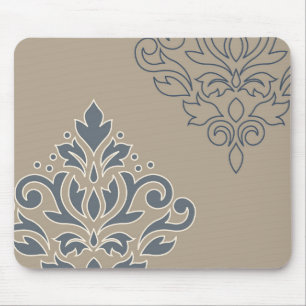 Verzeichnen Sie SahneBlues-Sand der Damast-Kunst-I Mousepad