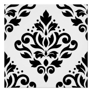 Verzeichnen Sie Schwarzes des Damast-großes Poster