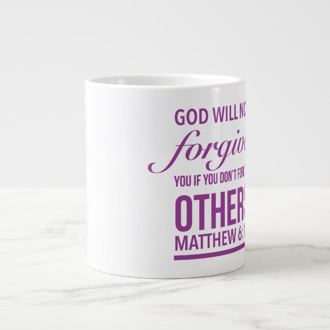 Verzeihung - Jumbo-Tasse (Vorderseite)