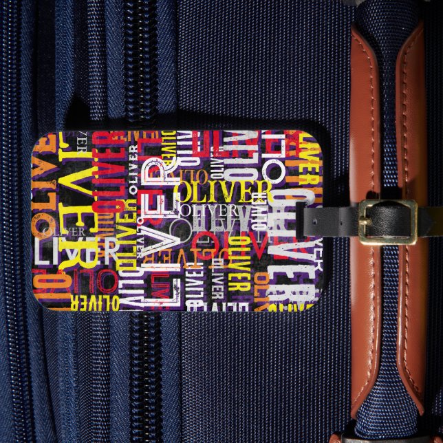 Verzerrte benutzerdefinierte Farbnamen repliziert  Gepäckanhänger (Vorderseite Insitu 4)