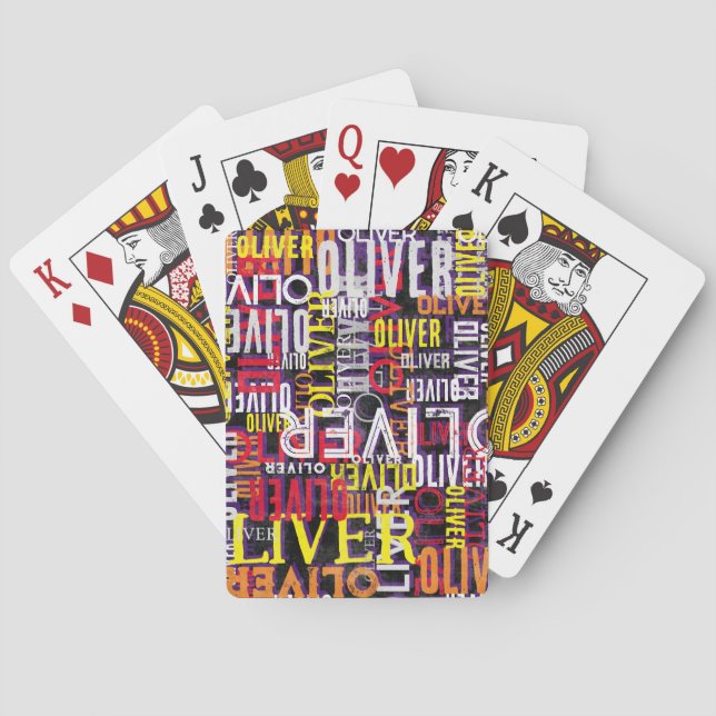 Verzerrte benutzerdefinierte Farbnamen repliziert  Spielkarten (Rückseite)