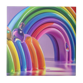 Verzerrte Regenbogen Fliese