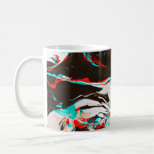 Verzerrte und glitzernde Textur des marmorierten T Kaffeetasse
