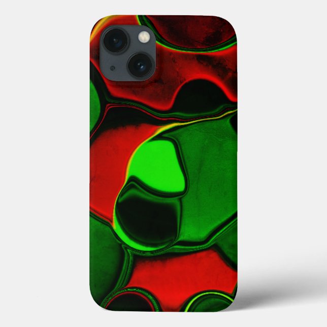 Verzerrte und seltsame Formen, rot und grün Case-Mate iPhone Hülle (Rückseite)