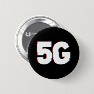 Verzerrte Warnmeldung zur Realität für 5G-Gefahr Button