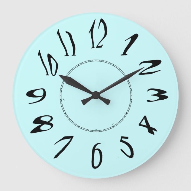 Verzerrte Zahlen Große Wanduhr (Vorderseite)