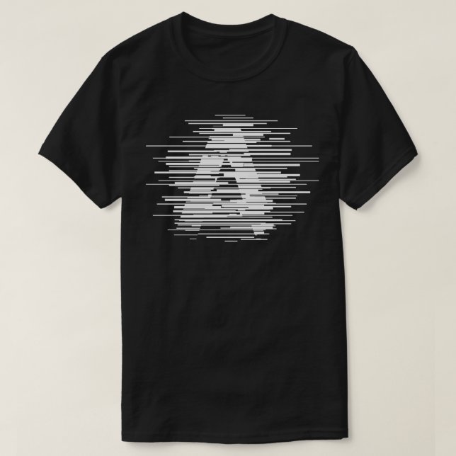Verzerrter Buchstabe A Design T-Shirt (Design vorne)
