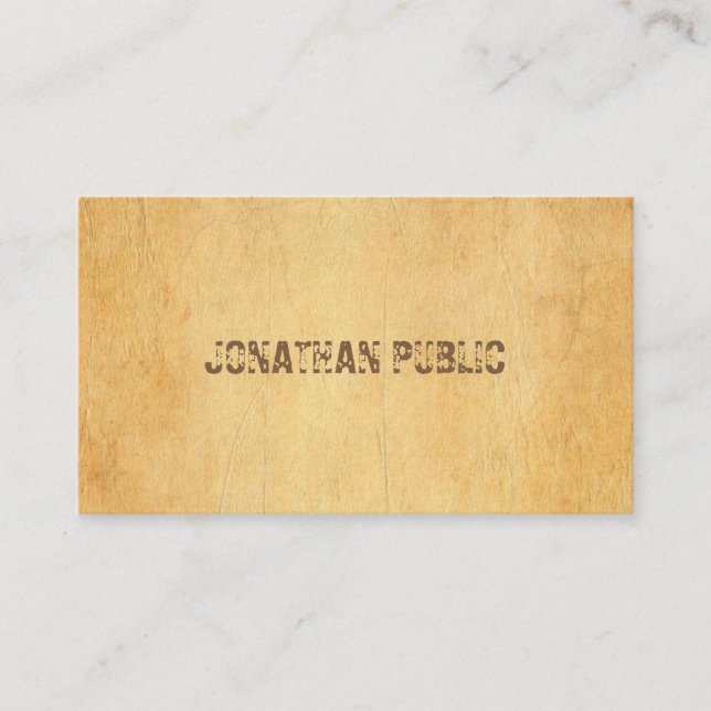 Verzerrter Skripttext Elegantes Vintages altes Pap Visitenkarte (Vorderseite)