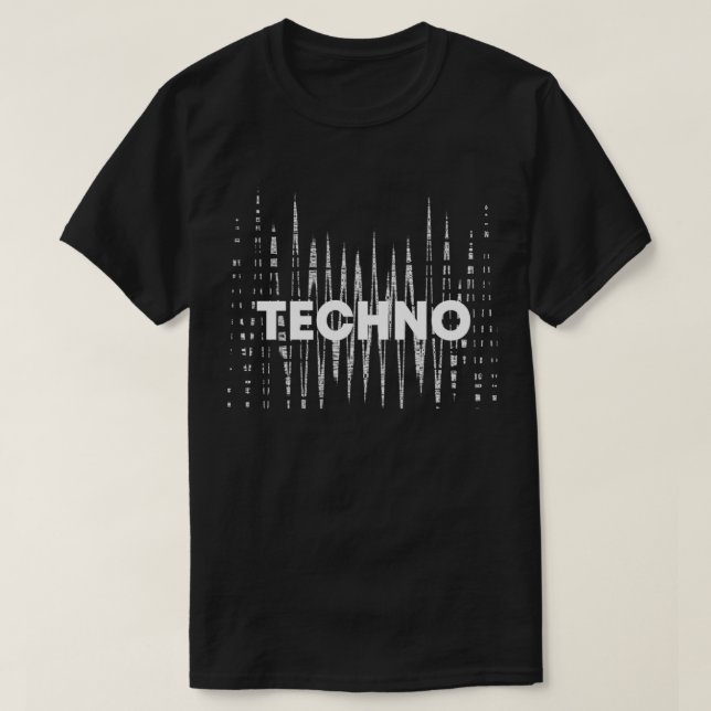 Verzerrtes Techno  T-Shirt (Design vorne)