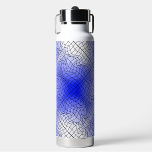 Verzerrung Wireframe.C01.GBluex4.Schwarze Linien Trinkflasche