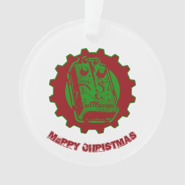 Verzerrungs-Pedal-Weihnachten färbt 2 Ornament (Vorderseite)