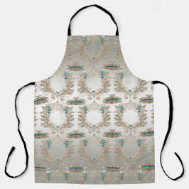 Verzieren Sie die Gold Blue Stones Schürze