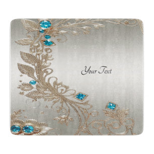 Verzieren Sie Gold Blue Stones Cutting Board Schneidebrett