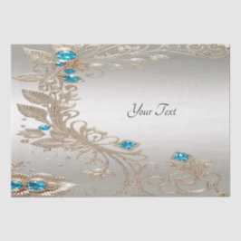 Verzieren Sie Gold Blue Stones Tissue Paper Seidenpapier