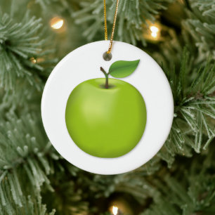 Verzieren Sie grüne Apfelschmuck Keramik Ornament