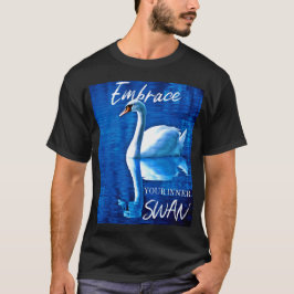 Verzieren Sie Ihr Inner Swan Blue & White T-Shirt