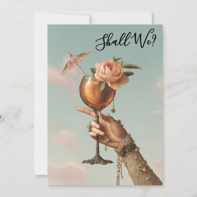 *~* Verziert 3 A101 Cocktail FOTO BACHELORETTE Einladung (Vorderseite)