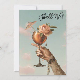 *~* Verziert 3 A101 Cocktail FOTO  JUNGGESELLINNEN Einladung