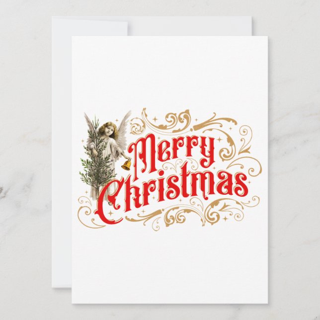Verziert Angel-Merry Christmas-Retro (Vorderseite)