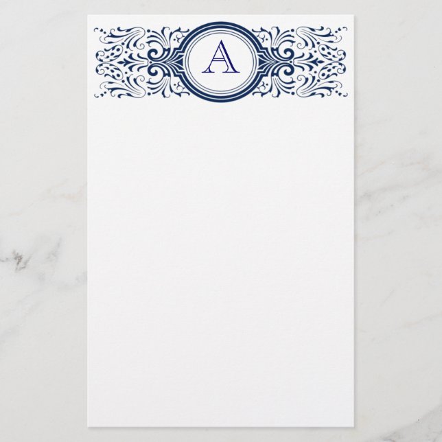 Verziert anpassbare Monogram-Standardelemente Briefpapier (Vorderseite)