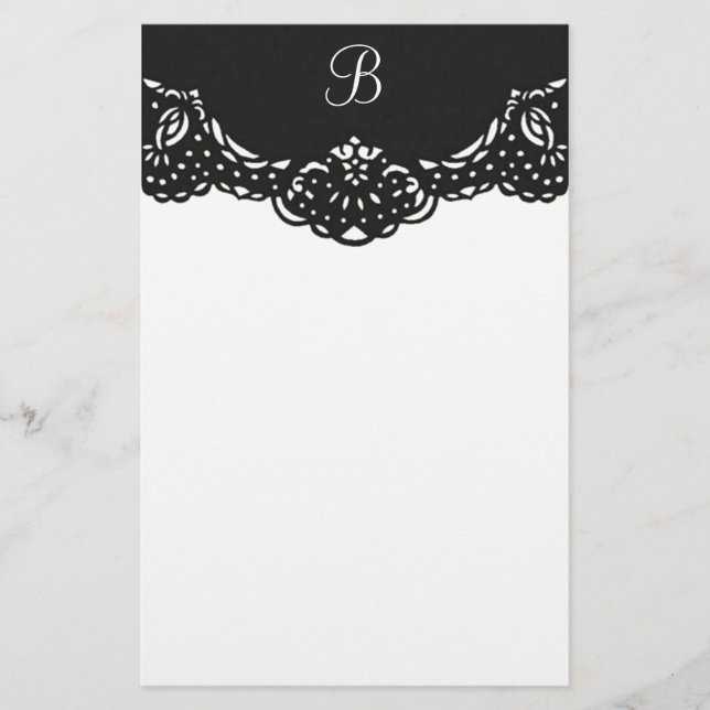 Verziert anpassbare Monogram-Standardelemente Briefpapier (Vorderseite)