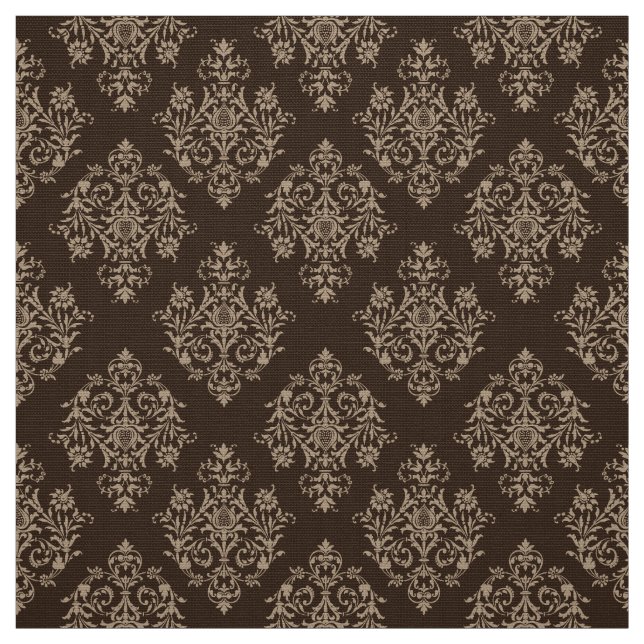 Verziert Barockbraun Damasmuster Stoff (Muster)