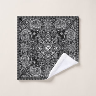 Verziert Black Bandana Waschlappen