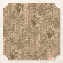 Verziert Brown Floral Untersetzer | Vintager Stil