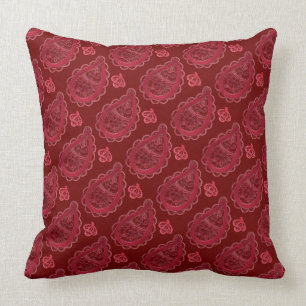 Verziert Burgundy Paisley Pattern Kissen