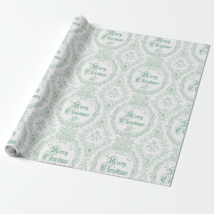 Verziert Classic Vintag Frohe Weihnachts-Grün-Toil Geschenkpapier