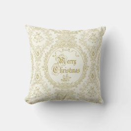Verziert Classic Vintag Merry Christmas Gold Toile Kissen