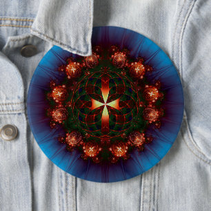 Verziert Cross Mandala Button