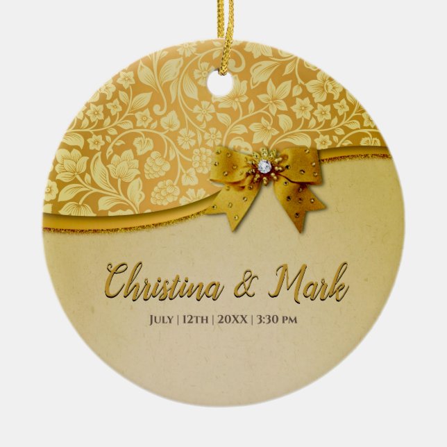 Verziert Elegante Retro Abstrakte Blume und Blätte Keramik Ornament (Vorne)