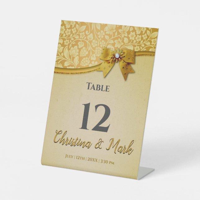 Verziert Elegante Retro Abstrakte Blume und Blätte Sockelschild (Vorderseite)