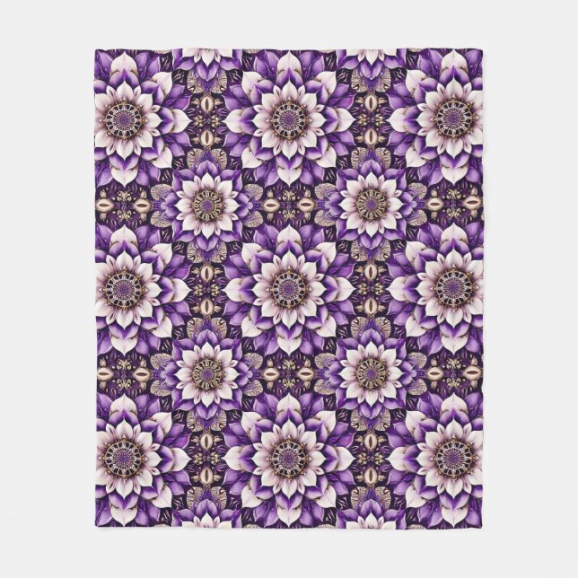 Verziert Floral Mandala Design Fleecedecke (Vorderseite)