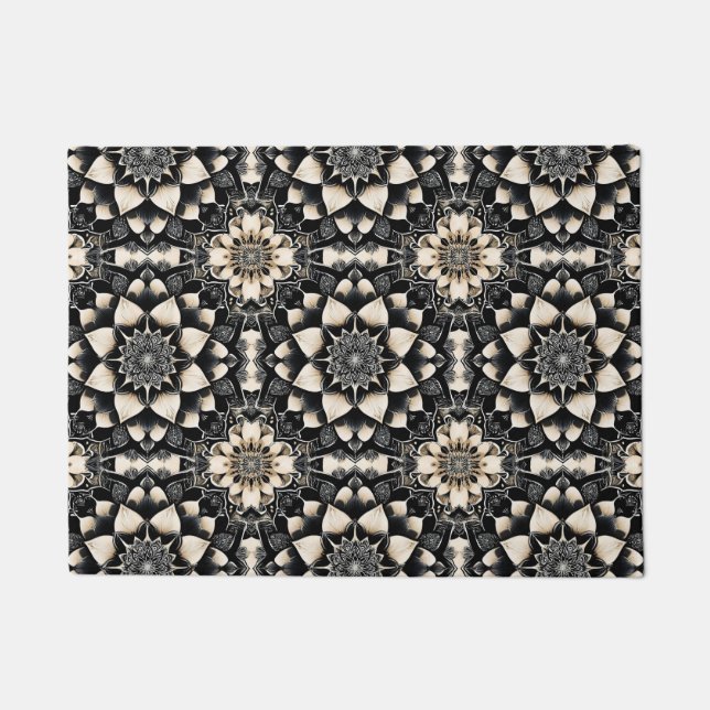 Verziert Floral Mandala Design Fußmatte (Vorderseite)