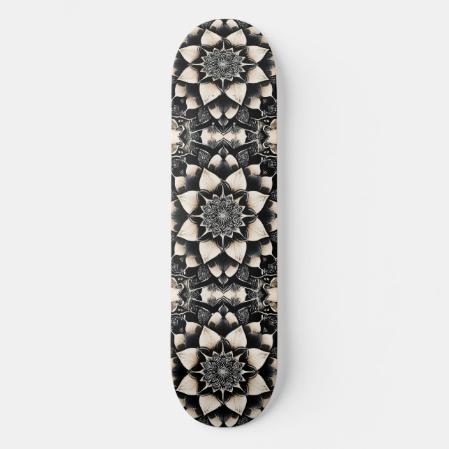 Verziert Floral Mandala Design Skateboard (Vorderseite)