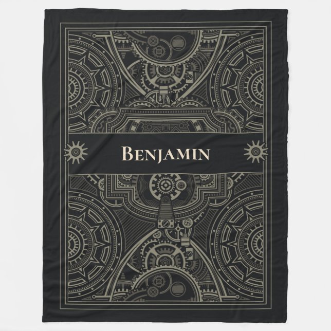 Verziert Gearhead Steampunk Fleecedecke (Vorderseite)