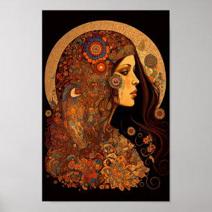 Verziert Gemustert Boho Hippie Chick Poster