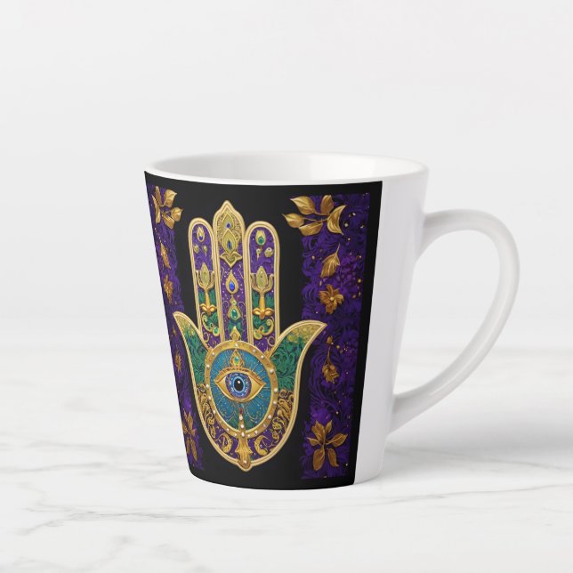 Verziert Gold Third Eye Hamsa Milchtasse (Rechts)