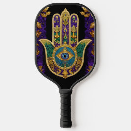 Verziert Gold Third Eye Hamsa Pickleball Schläger