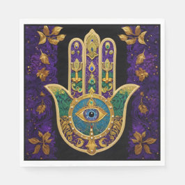 Verziert Gold Third Eye Hamsa Serviette