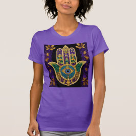 Verziert Gold Third Eye Hamsa T-Shirt