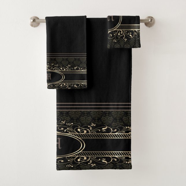 Verziert Gothic-Mit Monogramm Badhandtuch Set (Insitu)