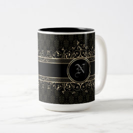 Verziert Gothic-Mit Monogramm Zweifarbige Tasse