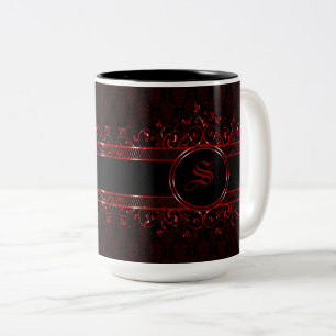Verziert-Gothic-Mit Monogramm Zweifarbige Tasse