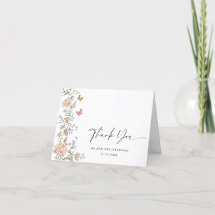 Verziert Grace Pastel Blush Bloral Wedding Vielen Dankeskarte