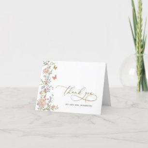 Verziert Grace Pastel Blush Bloral Wedding Vielen Dankeskarte